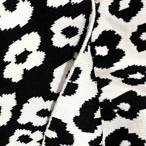 Super-Stretchy THEORY Short Sleeve Floral/Leopard B&W Dress Size L